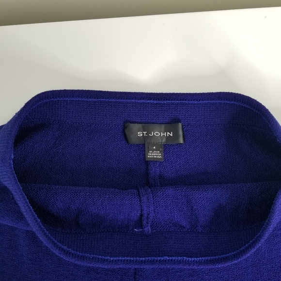 St. John Collection Royal Blue Knit Santana Dress Pant Size 4 Wool Blend - Picture 5 of 12